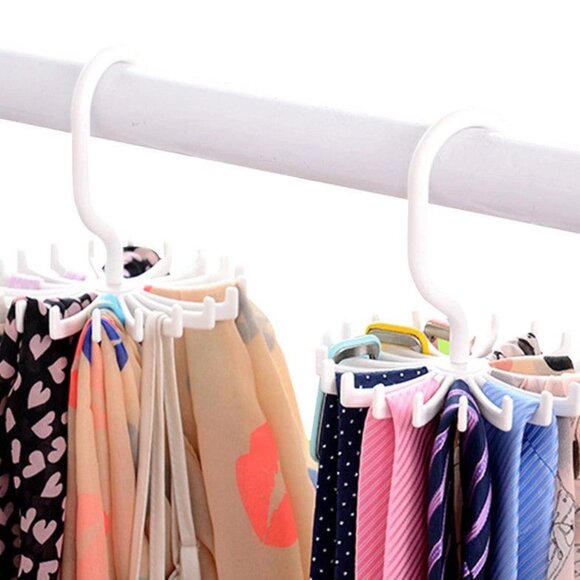 Rotating Tie Rack Adjustable Tie Hanger Holds 20 Neck Ties Tie Organizer for Men - Picture 1 of 3